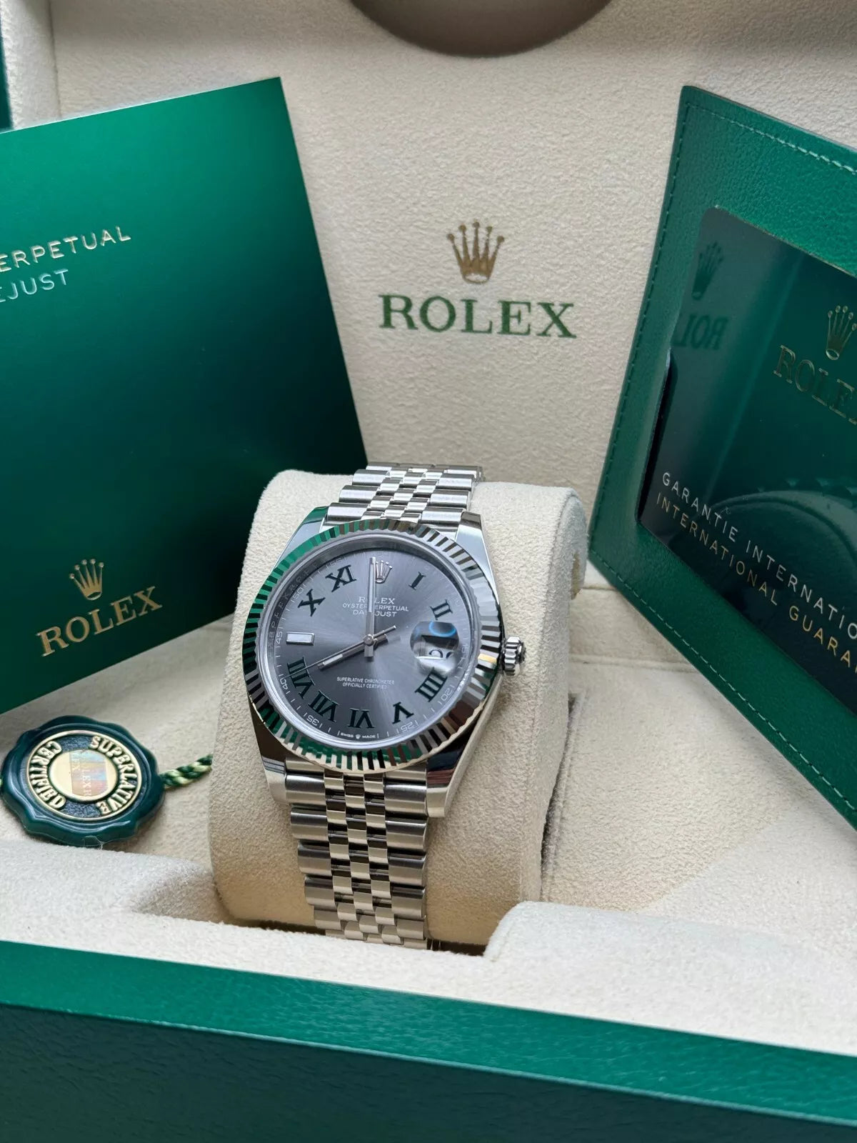 Rolex  Datejust 41mm 126334 Slate Roman Jubilee Stainless Steel Mens Watch