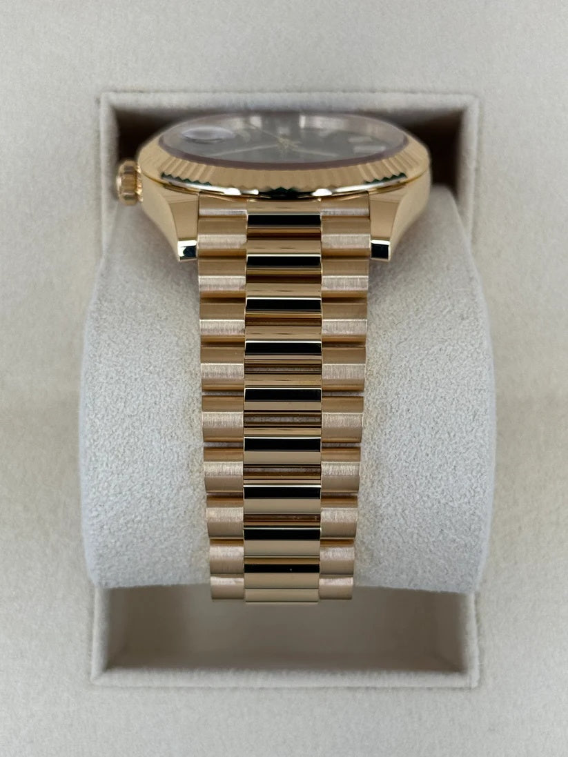 Rolex  Yellow Gold President Day Date 40mm Black Diamond Baguette Dial - 228238