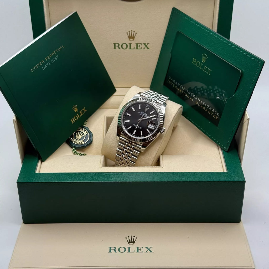Rolex  Datejust Black Index Jubilee 41mm Stainless Steel - 126334
