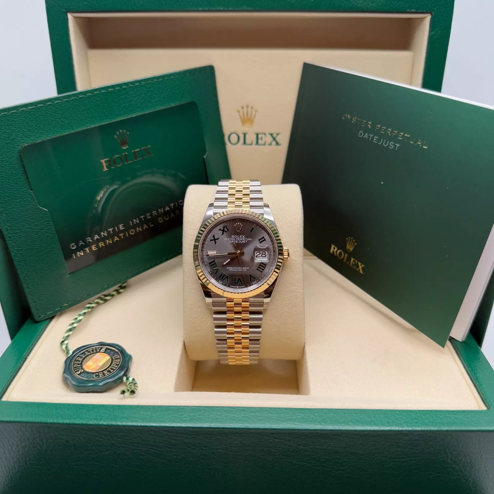 Rolex  Datejust 36mm 126233 Wimbledon Slate Dial Oyster Bracelet Watch