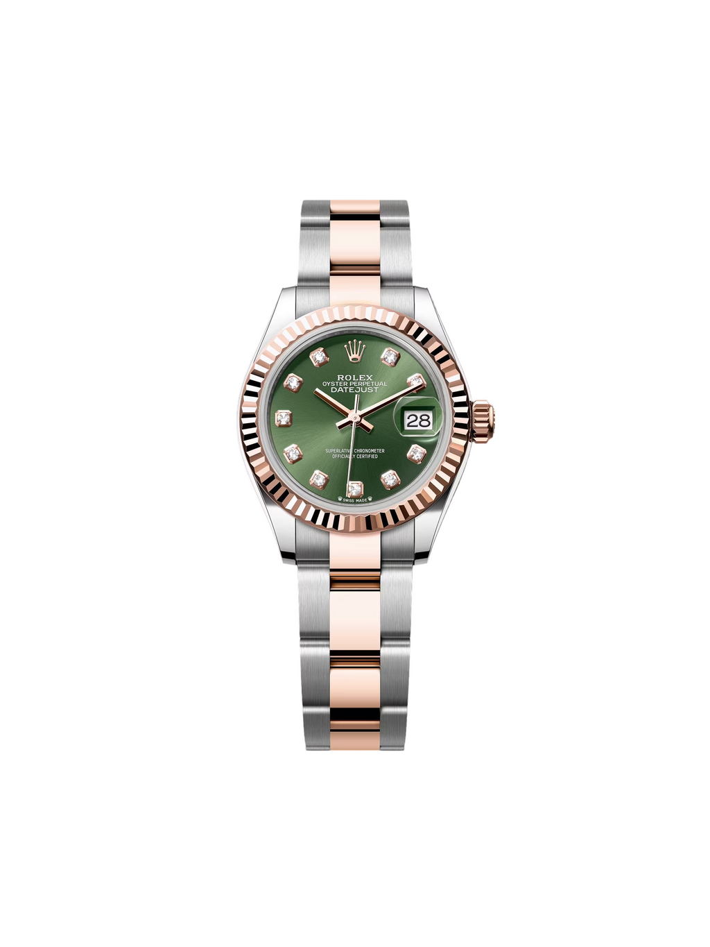 Rolex Lady-Datejust 28mm 279171 Green Diamond Oyster Stainless Steel and Rose Gold