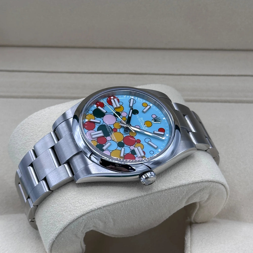 Rolex 124300-0008 Oyster Perpetual 41mm Turquoise blue Celebration Dial