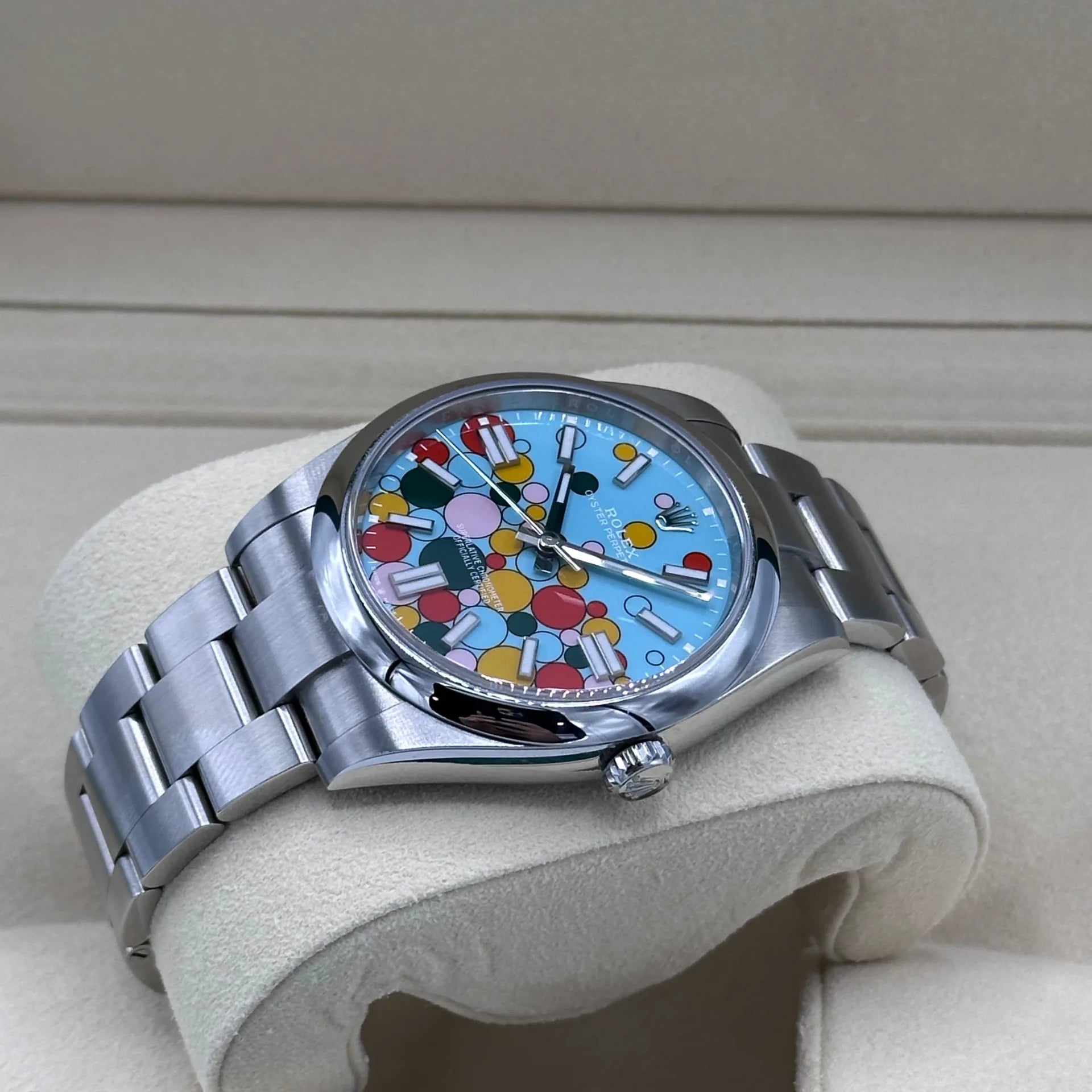 Rolex 124300-0008 Oyster Perpetual 41mm Turquoise blue Celebration Dial