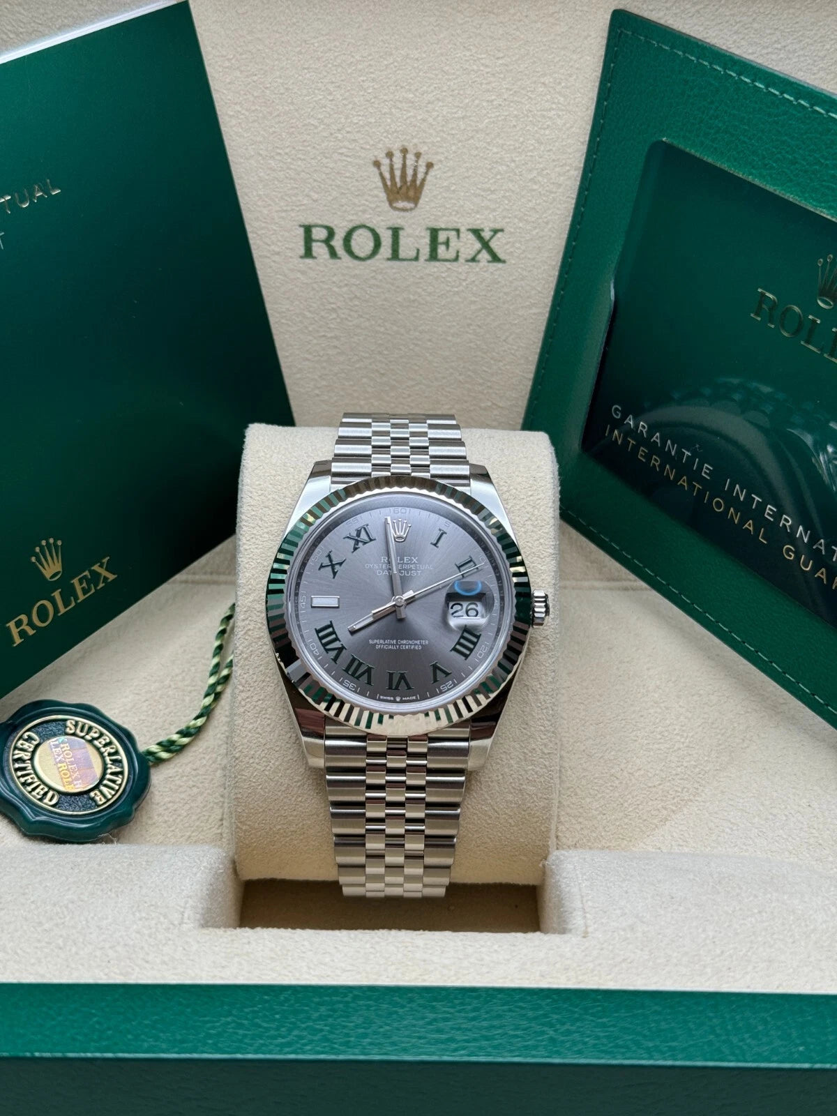 Rolex  Datejust 41mm 126334 Slate Roman Jubilee Stainless Steel Mens Watch