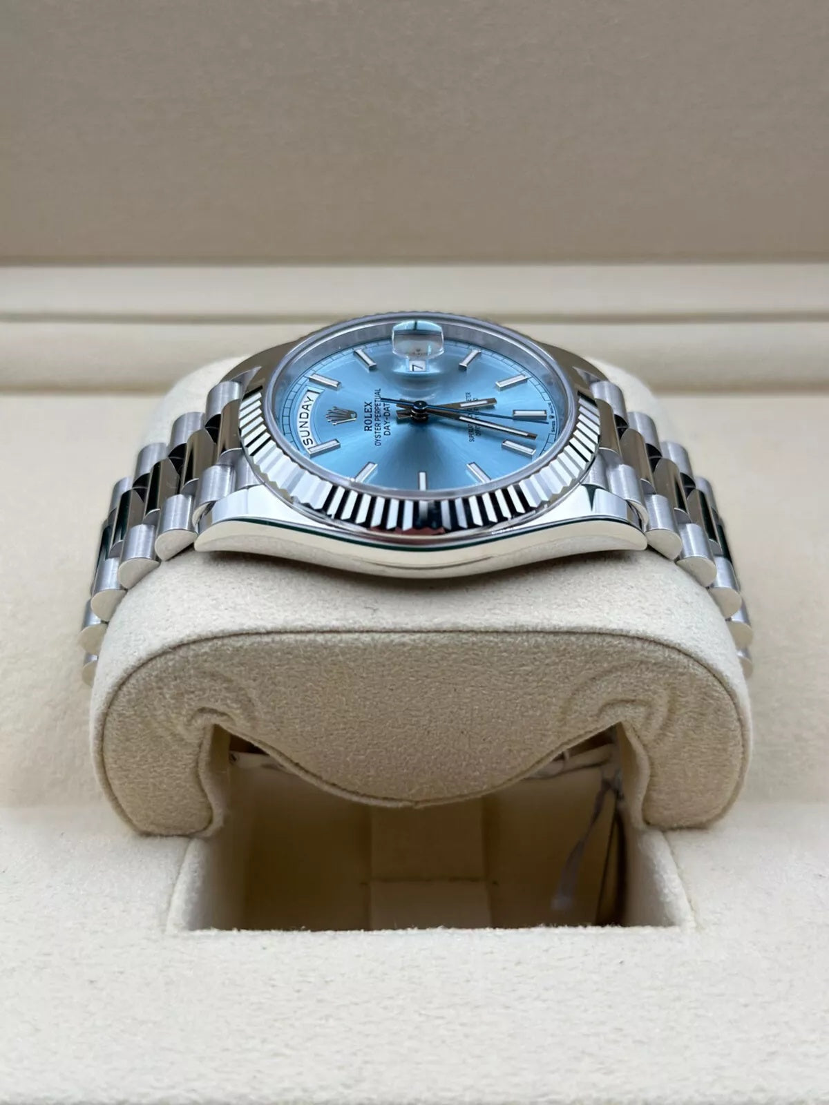 Rolex  Day-Date "President" 40mm Platinum Ice Blue Index Dial - 228236