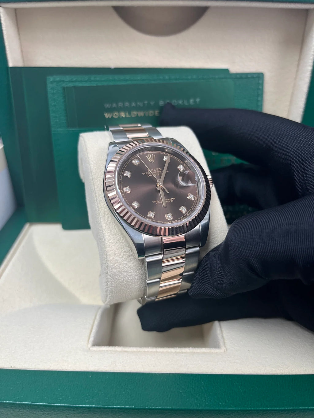 Rolex Datejust 41mm 126331 Datejust Chocolate Diamond Oyster Steel and Everose Gold Watch