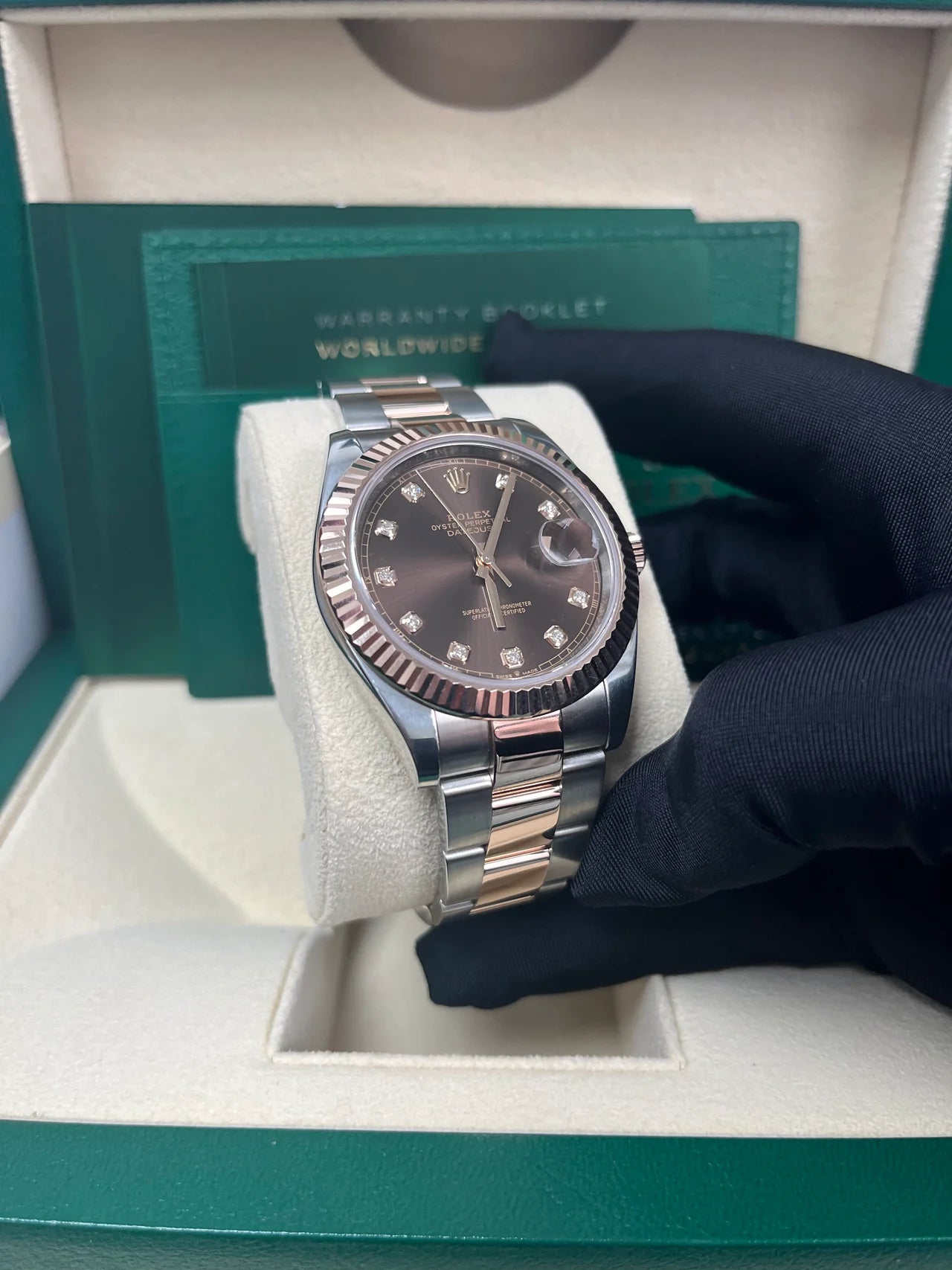 Rolex Datejust 41mm 126331 Datejust Chocolate Diamond Oyster Steel and Everose Gold Watch