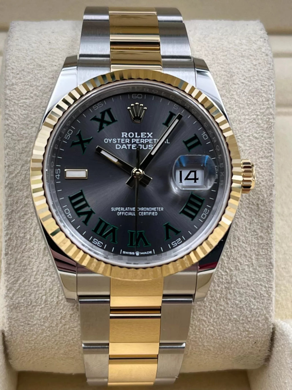 Rolex  Datejust 36mm 126233 Wimbledon Slate Dial Oyster Bracelet Watch