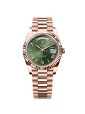 Rolex  Day-Date "President" 40mm Everose Gold Olive Green Roman Dial - 228235