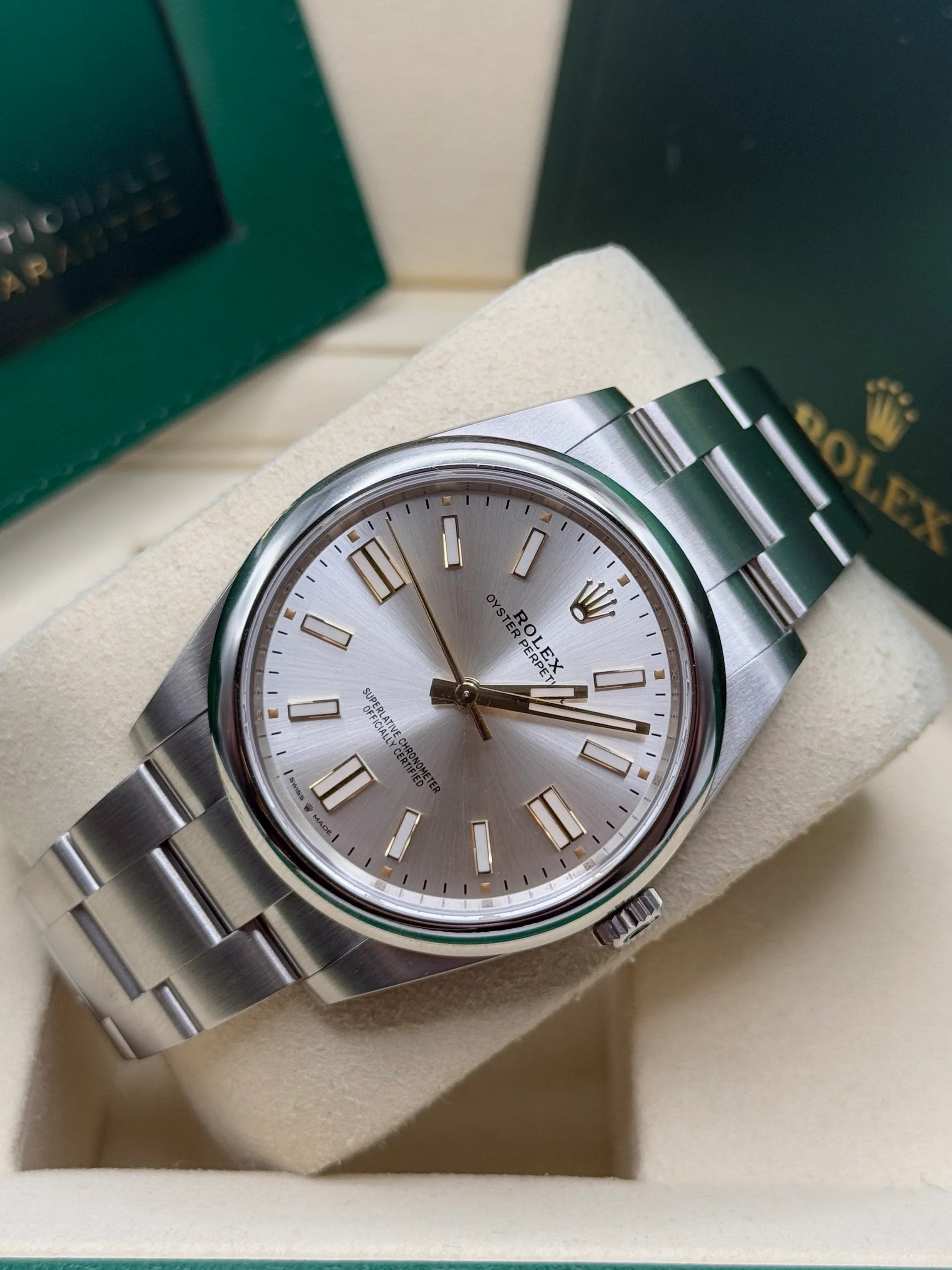 Rolex Oyster Perpetual 41mm 124300-0001 Stainless Steel Silver Index Dial Watch