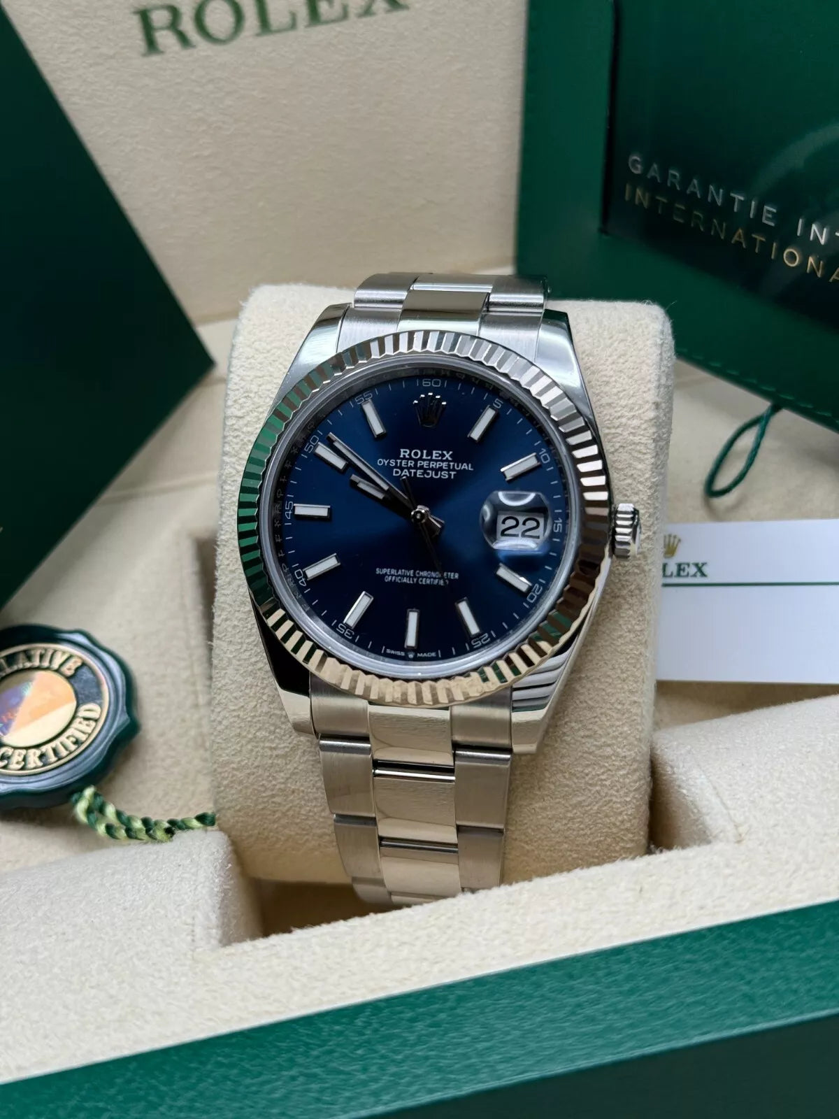 Rolex  Datejust 41mm 126334 Blue Index Oyster Stainless Steel Men’s Watch