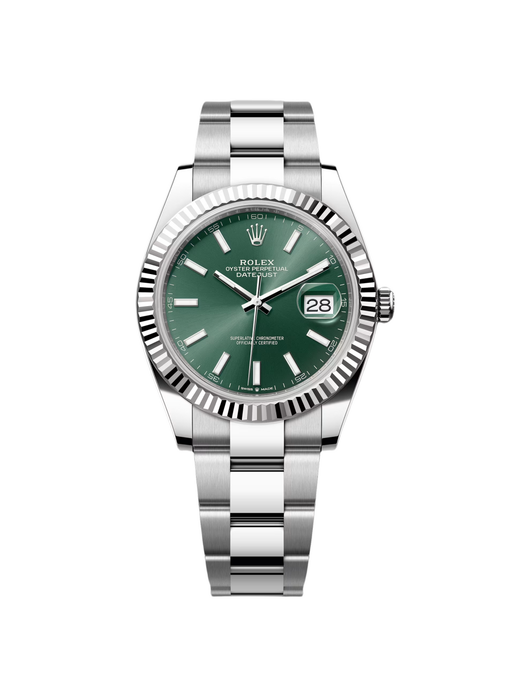 Rolex  Datejust 41mm Mint Green Dial Jubilee Bracelet Watch - 126334