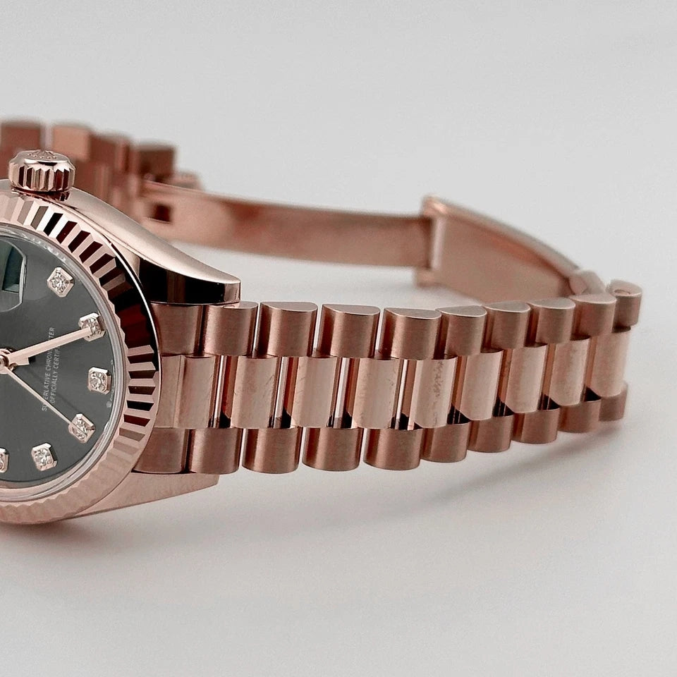 Rolex Lady-Datejust 28mm 279175 Green Diamond-Set Dial President Everose Gold