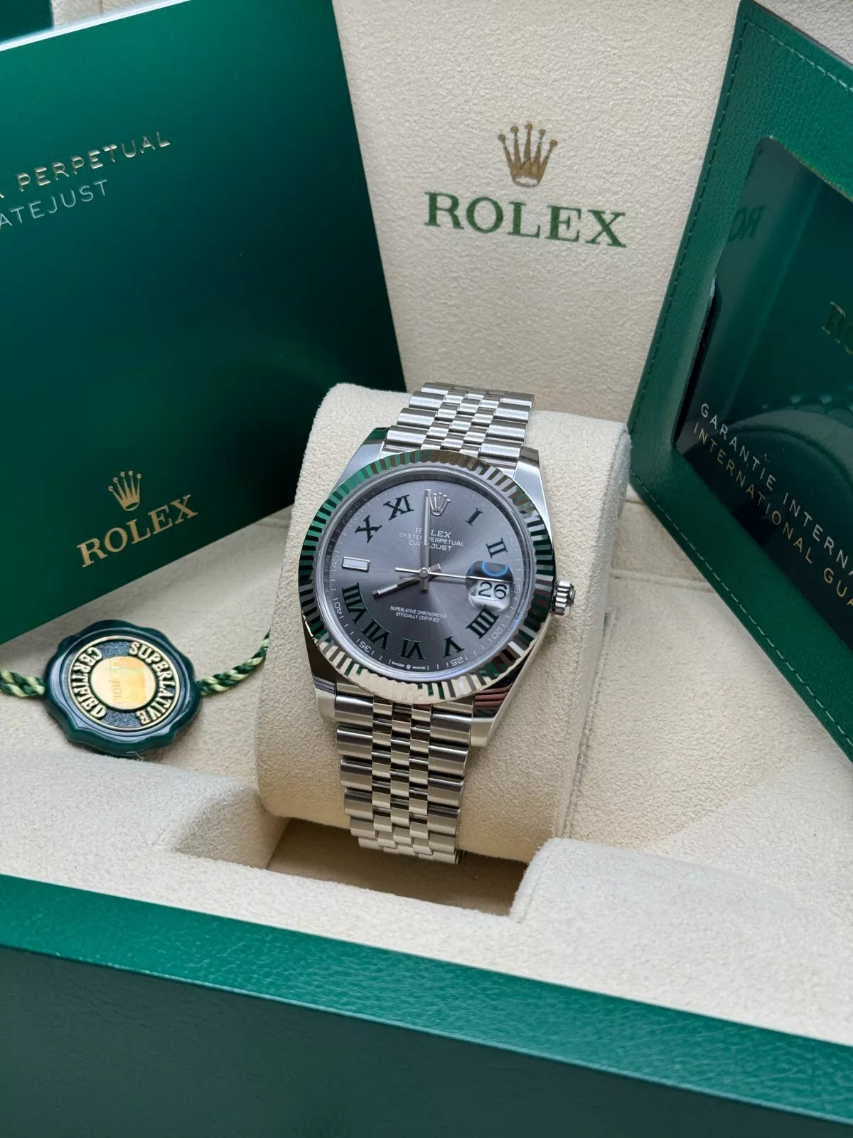 Rolex  Datejust 41mm 126334 Slate Roman Jubilee Stainless Steel Mens Watch