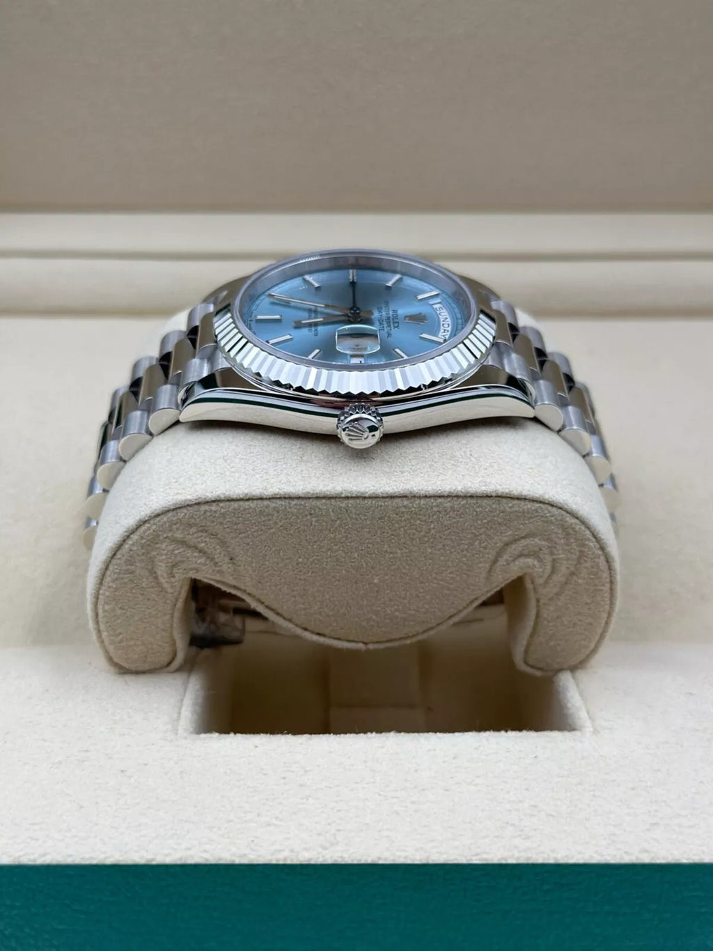 Rolex  Day-Date "President" 40mm Platinum Ice Blue Index Dial - 228236