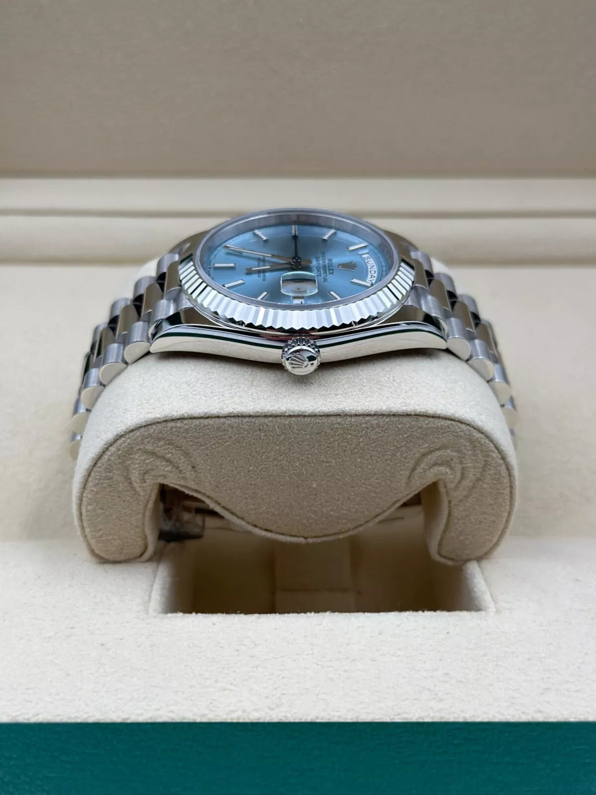 Rolex  Day-Date "President" 40mm Platinum Ice Blue Index Dial - 228236