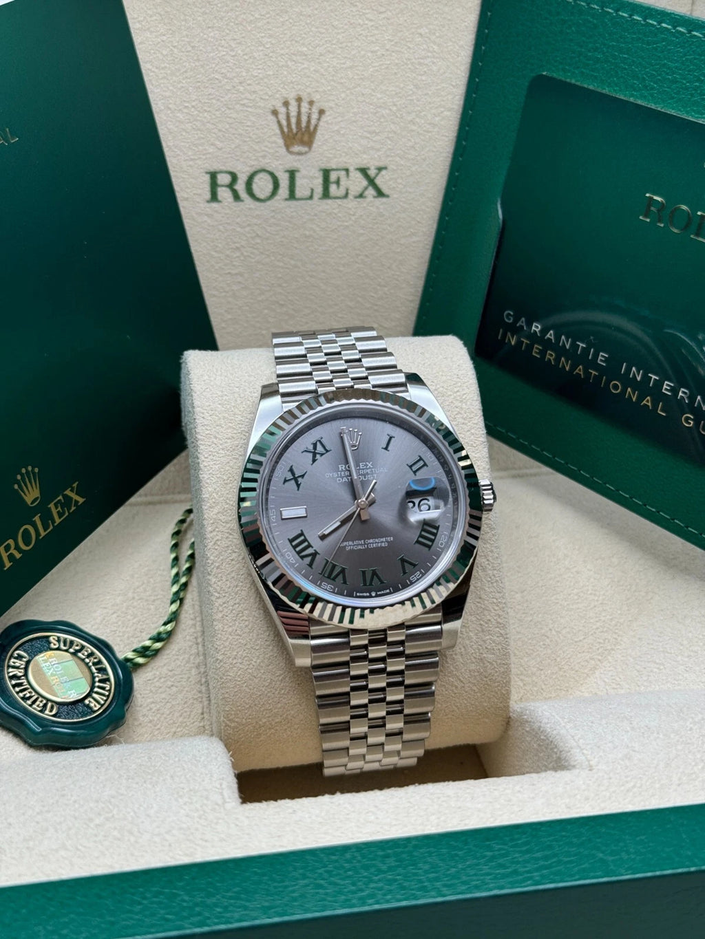 Rolex  Datejust 41mm 126334 Slate Roman Jubilee Stainless Steel Mens Watch